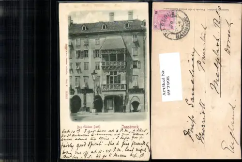 697998 Innsbruck Reliefkarte Präge-AK Goldene Dachl pub Stengel e Co. 2322