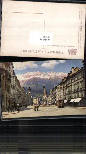 704593 Künstler AK Innsbruck Maria Theresienstraße Tram pub Wiro Wiedemann AK 2260