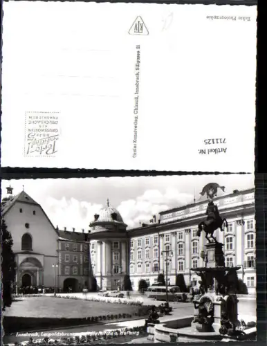 711125 Foto AK Innsbruck Leopoldsbrunnen Hofkirche u. Hofburg Bus