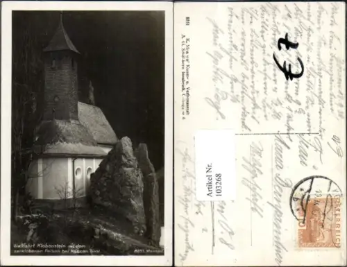 103268,Wallfahrt Klobenstein mit dem zerbr. Felsen Kössen Tirol