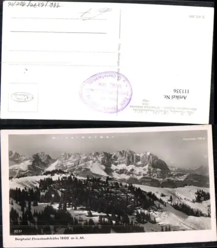 111356,Berghotel Ehrenbachhöhe Bes. Christalnigg Bezirk Kitzbühel