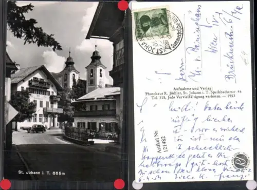 121482,St Johann in Tirol Gasthaus Oldtimer Strassenansicht