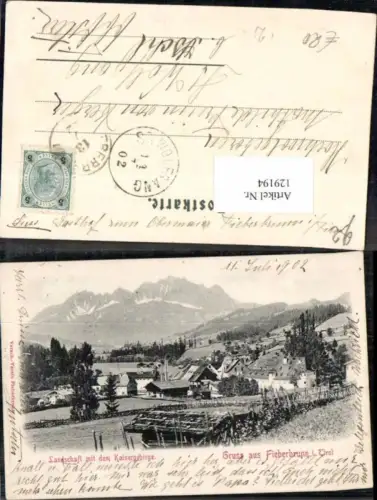 129194,Gruss aus Fieberbrunn in Tirol Landschaft 1902