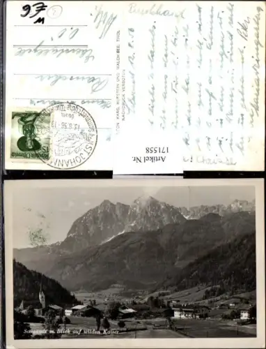 171558,Kössen Schwendt m. Blick auf wilden Kaiser Totale