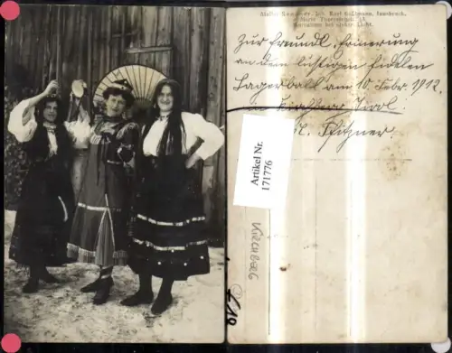 171776,Foto Ak Kirchberg Lagerball Karneval Personen