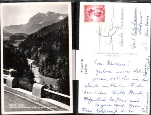 174515,Kössen Blick v. d. Klobensteiner Straße auf Kaisergebirge