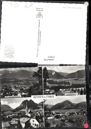 175913,Kössen Totale m. Kaisergebirge Unterberglift Ortsansicht Mehrbildkarte