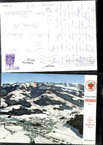 197125,Kirchberg i. Winter Luftbild m. Skiliftkarte Liftkarte pub Alpina Druck