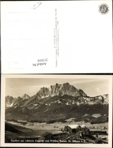 211010,St Johann i. Tirol Gasthof z. schönen Aussicht m. Wilden Kaiser