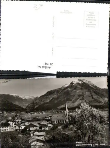 211041,Foto Ak Kössen geg. Unterberg Ansicht m. Kirche