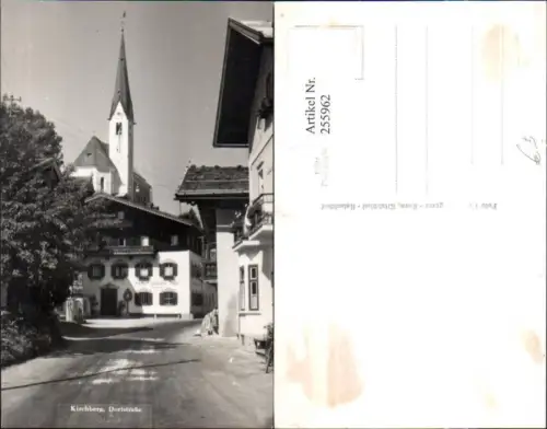 255962,Kirchberg in Tirol Dorfstraße Straßenansicht Kirche Gasthof Unterm Rain