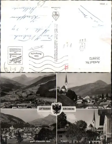 255972,Kirchberg in Tirol Totale Kirche Ortsmotiv Bergkulisse Mehrbildkarte