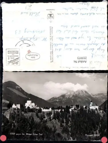 255973,Itter Teilansicht Schloss Burg geg. d. Wilden Kaiser Bergkulisse