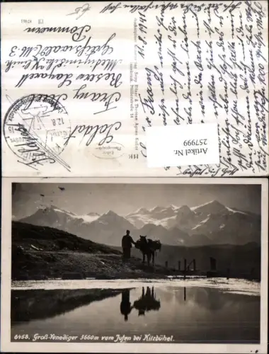 257999,Kitzbühel Großvenediger v. Jufen Bergkulisse Mann m. Pferd