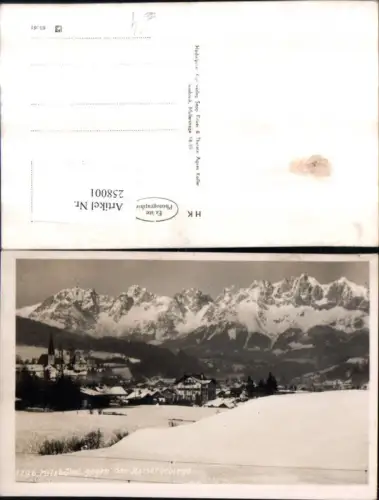 258001,Kitzbühel Teilansicht geg. Kaisergebirge Bergkulisse Winterbild