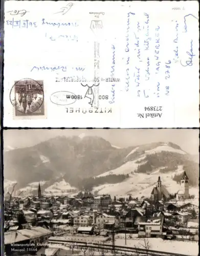 273894,Kitzbühel Totale geg. Hahnenkamm Bergkulisse Winterbild