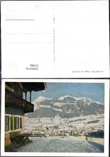 273901,Kitzbühel Totale Blick auf d. Stadt Bergkulisse Winterbild