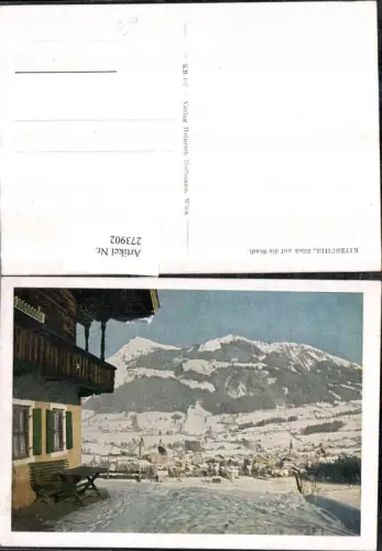 273902,Kitzbühel Totale Blick auf d. Stadt Bergkulisse Winterbild