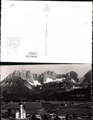 273938,Going Teilansicht Kirche m. Kaisergebirge Bergkulisse