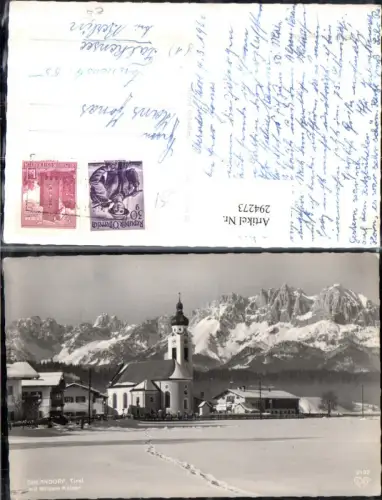 294273,Oberndorf in Tirol Kirche m. Wilden Kaiser Bergkulisse Winterbild pub Cosy 9103