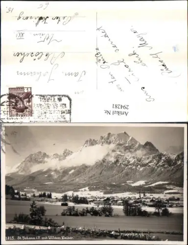 294281,St. Johann in Tirol Totale m. Wilden Kaiser Bergkulisse Winterbild