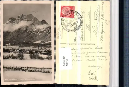 328763,St. Johann in Tirol Totale m. Wildem Kaiser Bergkulisse Winterbild