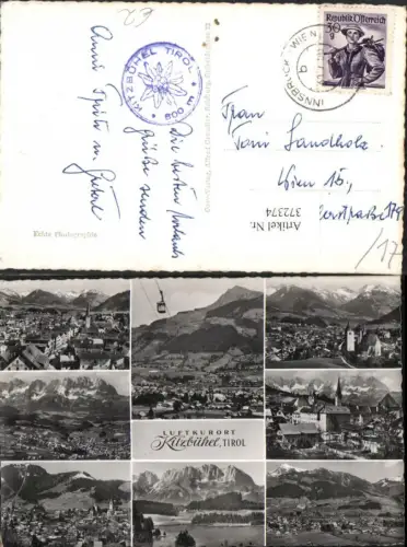 372374,Kitzbühel Totale Seilbahn Bergkulissen Mehrbildkarte