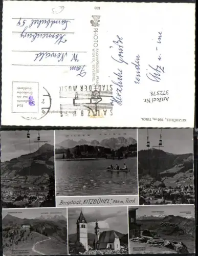 372378,Kitzbühel Totale Kirche Seilbahn Schwarzsee Schutzhaus Mehrbildkarte