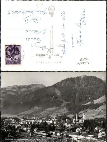 372421,Kitzbühel Totale Bahnhof m. Hahnenkamm Bergkulisse