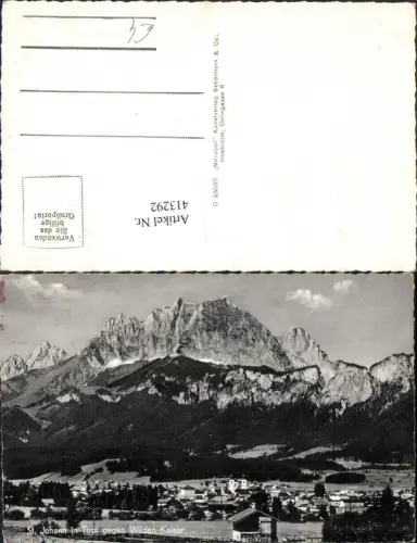 413292,St. Johann in Tirol Totale geg. Wilden Kaiser Bergkulisse