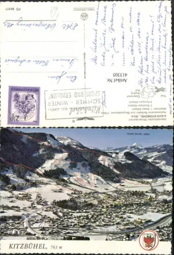 413305,Kitzbühel Totale m. Hahnenkamm Bergkulisse Winterbild pub Alpine Luftbild 60077