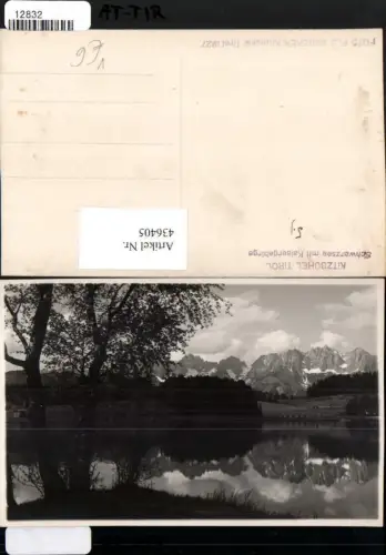 436405,Foto AK Kitzbühel Schwarzsee See m. Kaisergebirge Bergkulisse pub Foto Angerer