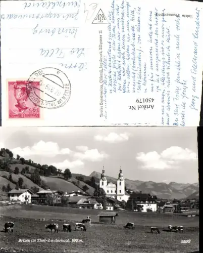 450179,Brixen im Thal Lauterbach Kirche Rinder Bergkulisse