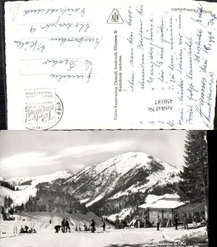 450187,Fieberbrunn Berggasthaus Streuböden Bergkulisse Winterbild