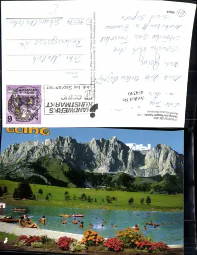 454340,Going am Wilden Kaiser Badesee Bergkulisse