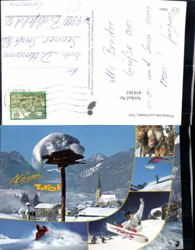 454382,Kössen in Tirol Totale Skifahrer Snowboard Mehrbildkarte