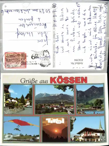 454394,Kössen in Tirol Totale Drachenflieger Freibad Mehrbildkarte