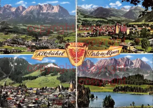 464982,Klappkarte 2 tlg Kitzbühel Wilder Kaiser Hahnenkamm Schwarzsee