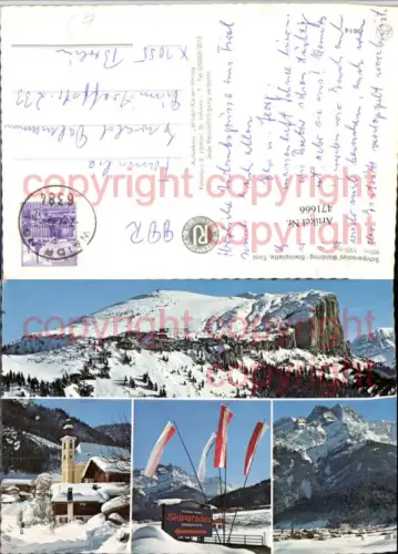 471666,Waidring Steinplatte Kirche Winterbilder Mehrbildkarte
