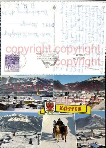 471670,Kössen in Tirol Totale Pferdeschlitten Berglift Mehrbildkarte