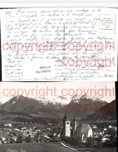 471688,Kitzbühel Totale Kirche Bergkulisse