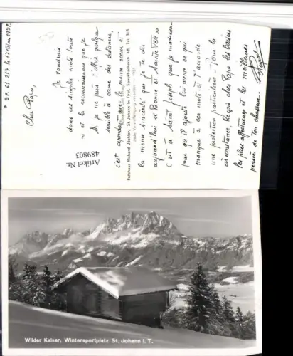 489803,St. Johann in Tirol Hütte m. Wildem Kaiser Bergkulisse Winterbild