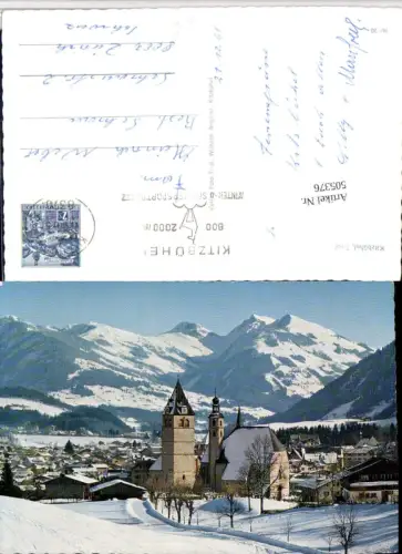 505376,Kitzbühel Teilansicht Kirche Bergkulisse Winterbild