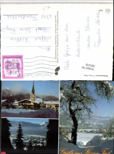 505378,Kössen Totale Kirche Winterbilder Mehrbildkarte