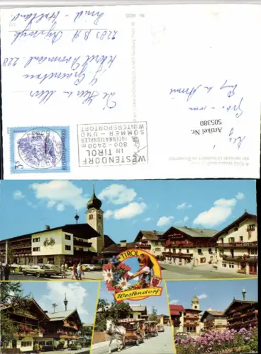505380,Westendorf Teilansicht Kirche Kutsche Mehrbildkarte