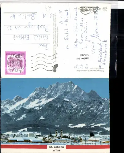 505386,St. Johann in Tirol Totale geg. Wilden Kaiser Bergkulisse Winterbild
