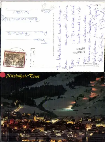 505394,Kitzbühel b. Nacht Totale Winterbild
