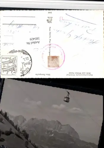 505429,Kitzbühel Hahnenkammbahn Seilbahn m. Wilden Kaiser Bergkulisse