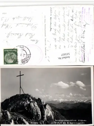 515937,Wildseeloderspitze b. Fieberbrunn Gipfelkreuz Bahnpost Zug 194 Salzburg