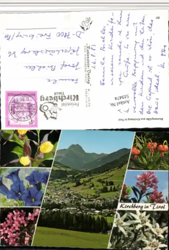 519474,Kirchberg in Tirol Totale Blumen Mehrbildkarte